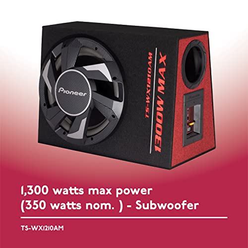 PIONEER TS-WX1210AM - Powerful 12-inch Active Subwoofer with Built-in Amplifier, 1300 Watts Peak Power, and Compact Design for Deep Bass PIONEER TS-WX1210AM - Powerful 12-inch Active Subwoofer with Built-in Amplifier, 1300 Watts Peak Power, and Compact Design for Deep Bass